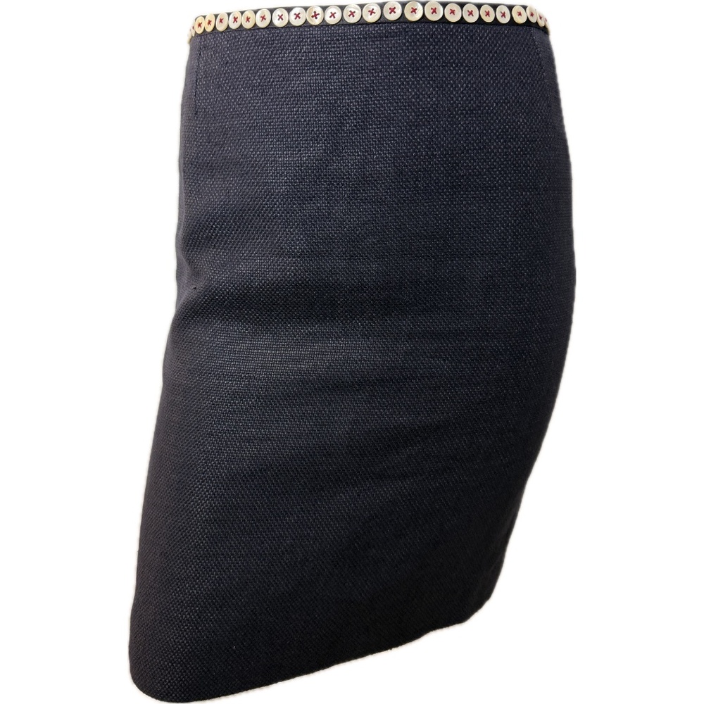 Alexander McQueen 2005 Archive Runway Indigo Linen Tailored Pencil Skirt 40 4-6 - Picture 4 of 15